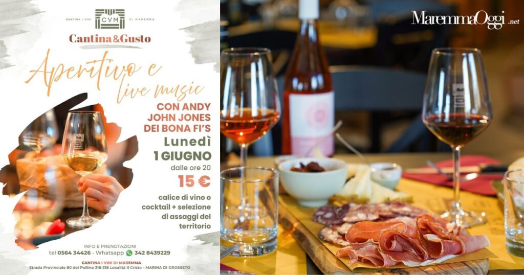 La locandina dell'evento alla Cantina i vini di Maremma