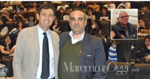 Gianni Lamioni con Mauro Ciani direttore di Confartigianato, nel riquadro Mauro Squarcia