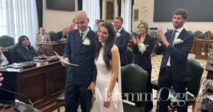 Riccardo Cretella con Fiamma Ceccherini qualche giorno fa in occasione del loro matrimonio