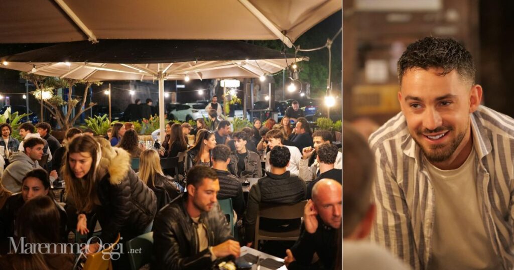 La sala durante "Baldoria" e Tommaso Paladini