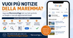 Ecco come seguire MaremmaOggi su Google News e Discover per ricevere più notizie della Maremma direttamente sul telefono