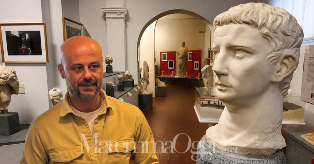 L'interno del Museo Archeologico di Grosseto e il direttore Luca Giannini