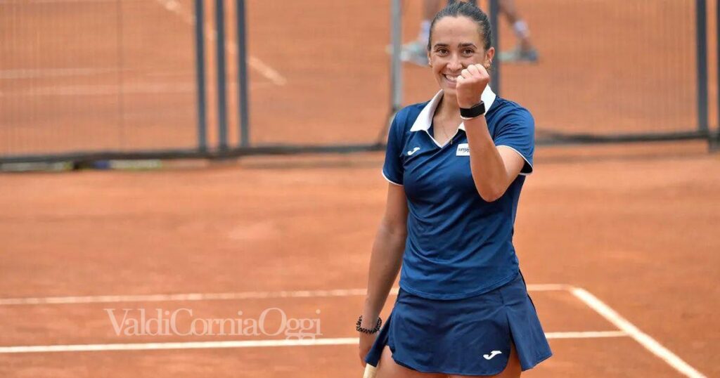 Noemi Basiletti dopo la vittoria a Roma agli Internazionali di tennis