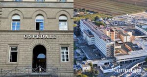 A sinistra l'ospedale di Castel del Piano e a destra il Misericordia di Grosseto