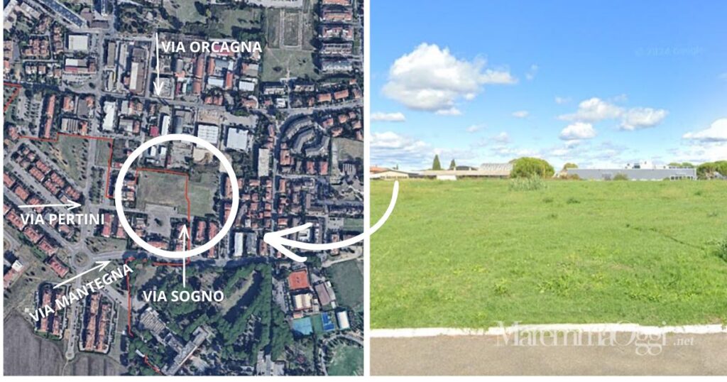La zona dove sono previsti i due lotti trasferiti da via dei Barberi