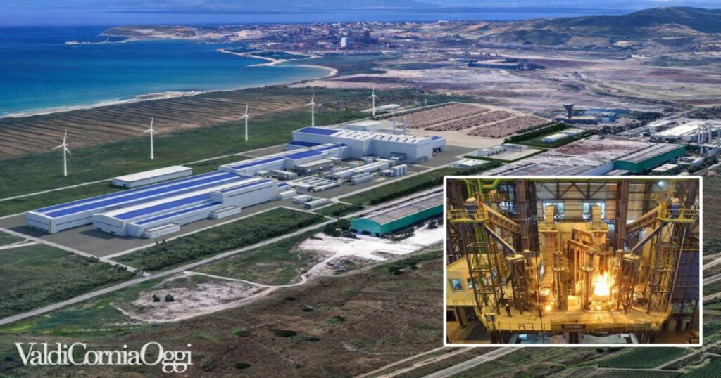 Il rendering del progetto di Metinvest Adria e uno degli impianti che saranno realizzati