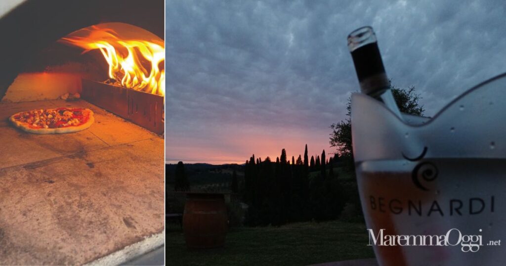 La pizza e il tramonto a Begnardi Vini