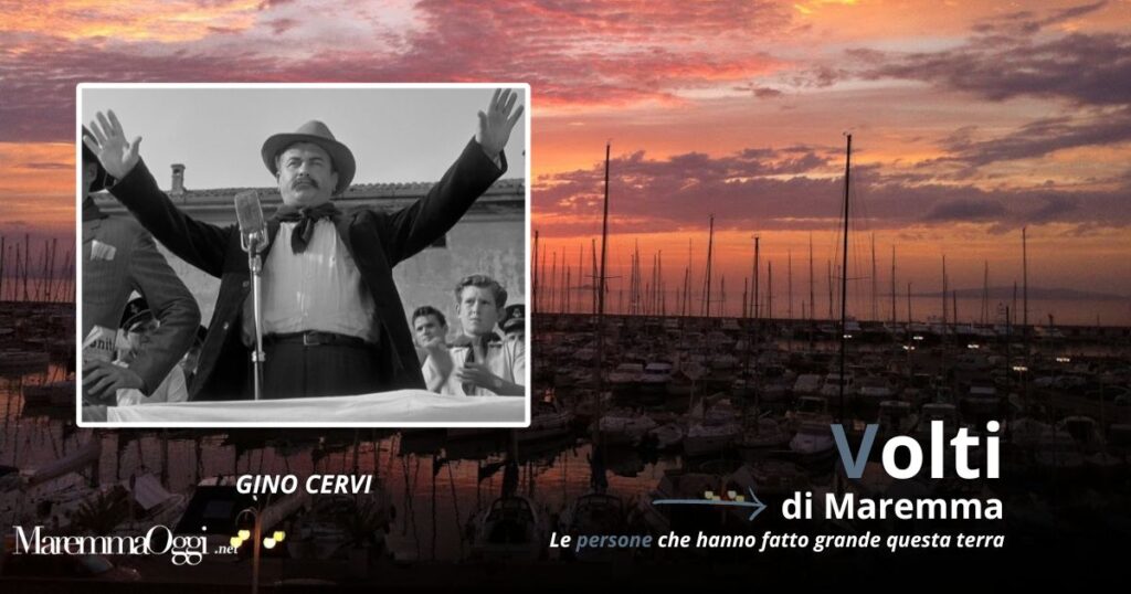 Punta Ala, il porto, e Gino Cervi nelle vesti di Peppone