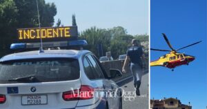 Sul posto la polizia stradale e Pegaso