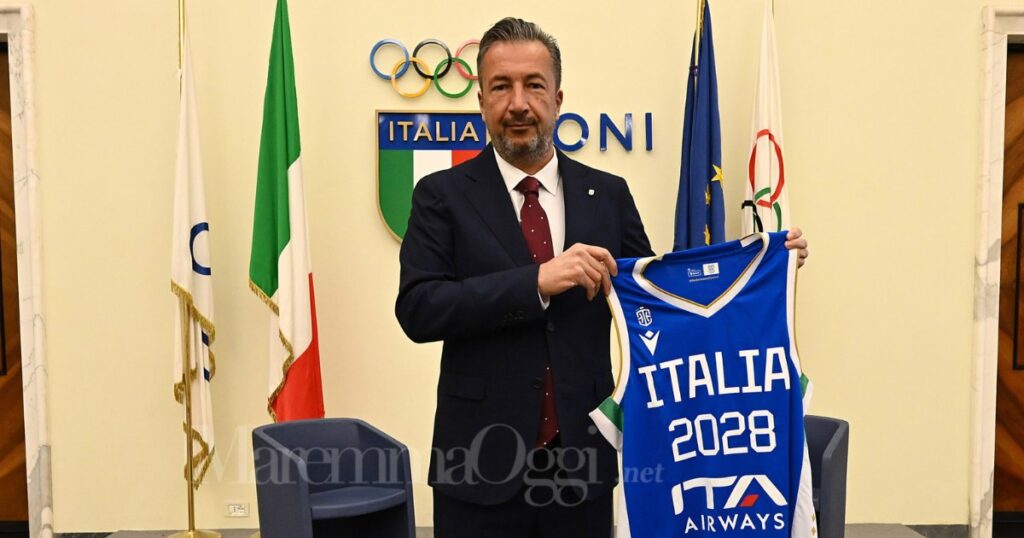 Luca Banchi con la maglia della nazionale italiana