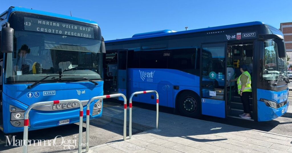 I pullman alla stazione di Grosseto