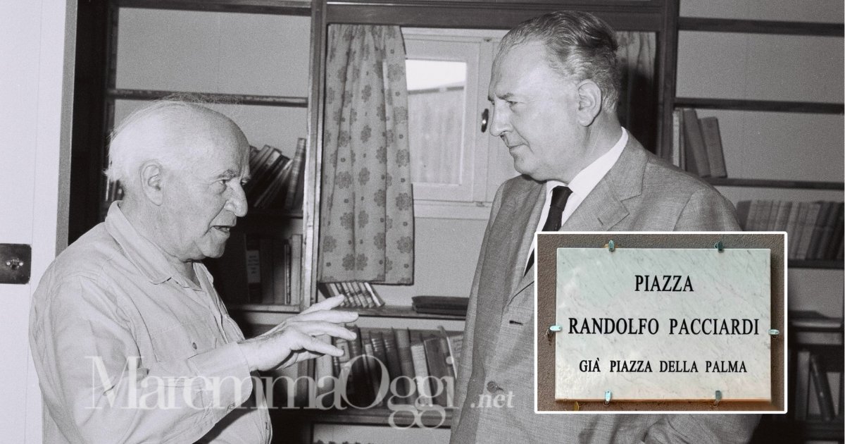 Randolfo Pacciardi a colloquio don David Ben-Gurion, fondatore dello stato di Israele e la targa in piazza a Grosseto