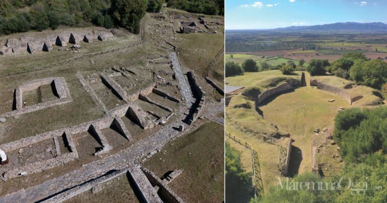 Gli scavi archeologici di Roselle e l'anfiteatro (Foto concesse dai Parchi archeologici della Maremma)