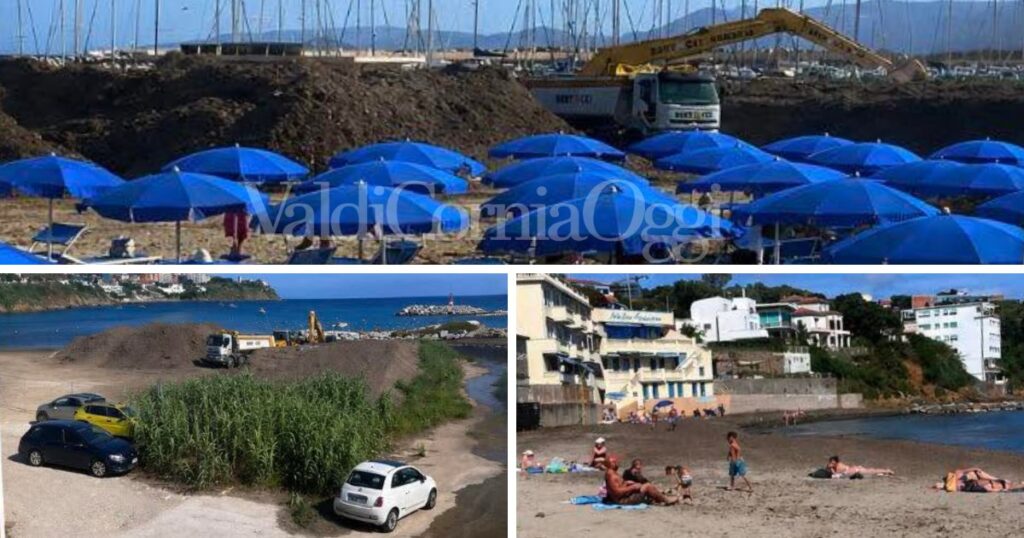 I lavori sulla spiaggia di Salivoli