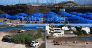 I lavori sulla spiaggia di Salivoli