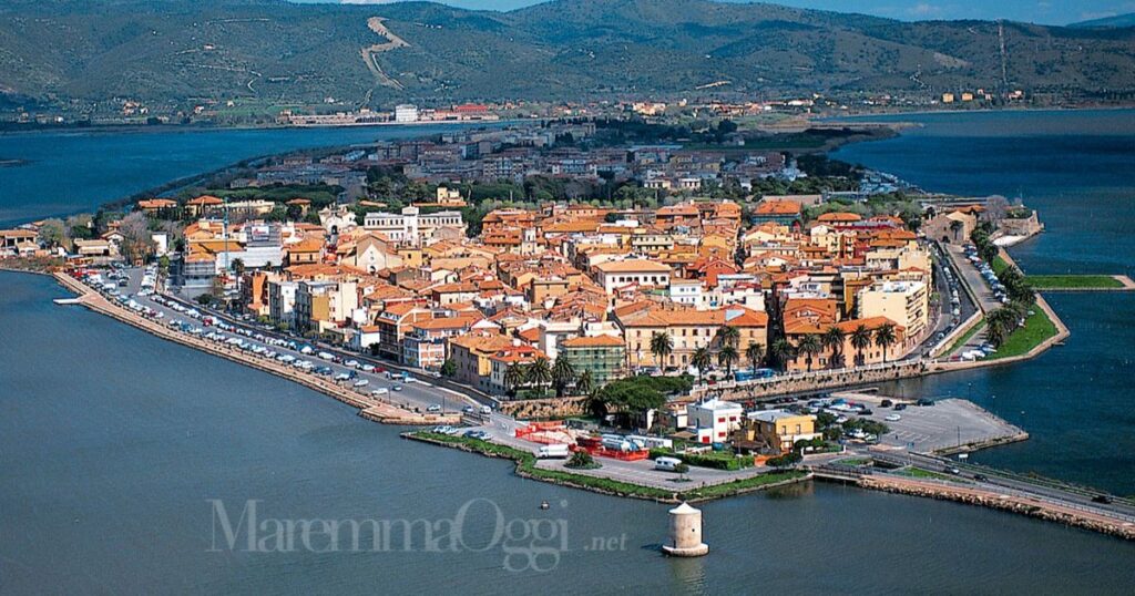 Una veduta di Orbetello dall'alto