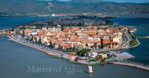 Una veduta di Orbetello dall'alto