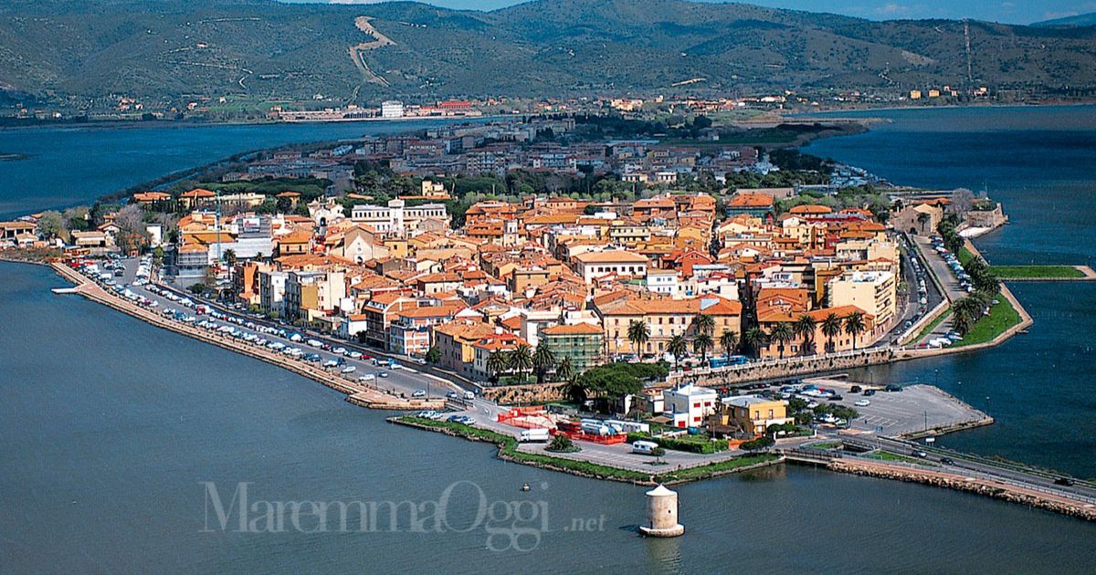 Una veduta di Orbetello dall'alto