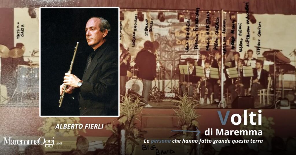 Alberto Fierli e una foto della Big Band nel 1980