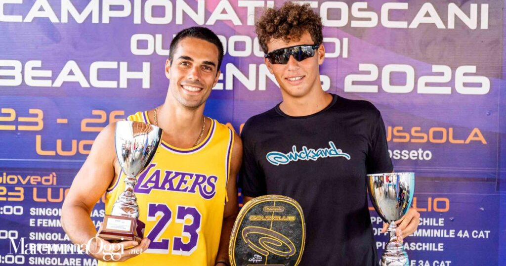Giacomo Cappuccini e Tommaso Donnini vincitori del torneo open maschile ai campionati toscani alla Bussola (foto Aldo Giuliani)
