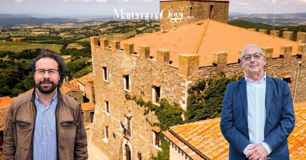 Il Comune di Manciano e a sinistra Cristoforo Russo e a destra Mirco Morini