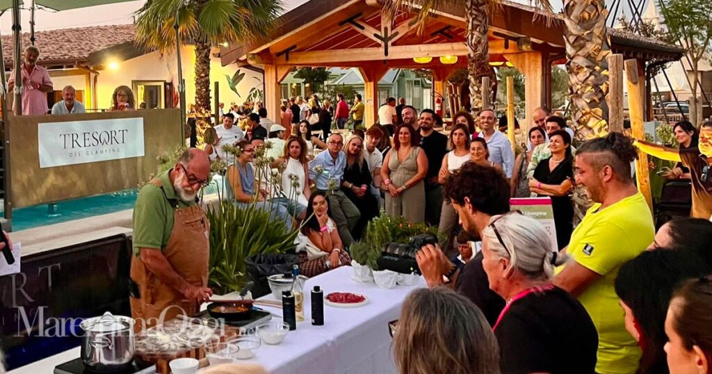 Un momento dello show cooking di Giorgione al Tresort