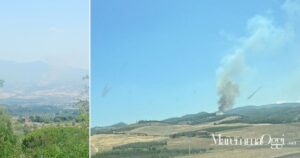 La colonna di fumo a Montemerano d'Orcia