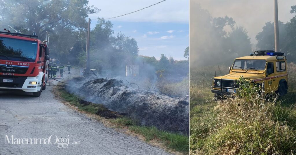 I vigili del fuoco e la squadra della Vab sul posto