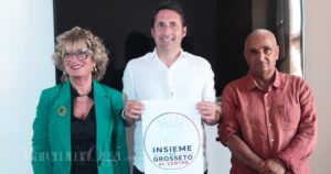 Barbara Chelli, Gianluigi Ferrara e Amedeo Gabbrielli di Insieme per Grosseto al centro