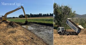 Dei momenti del lavoro sul torrente Osa
