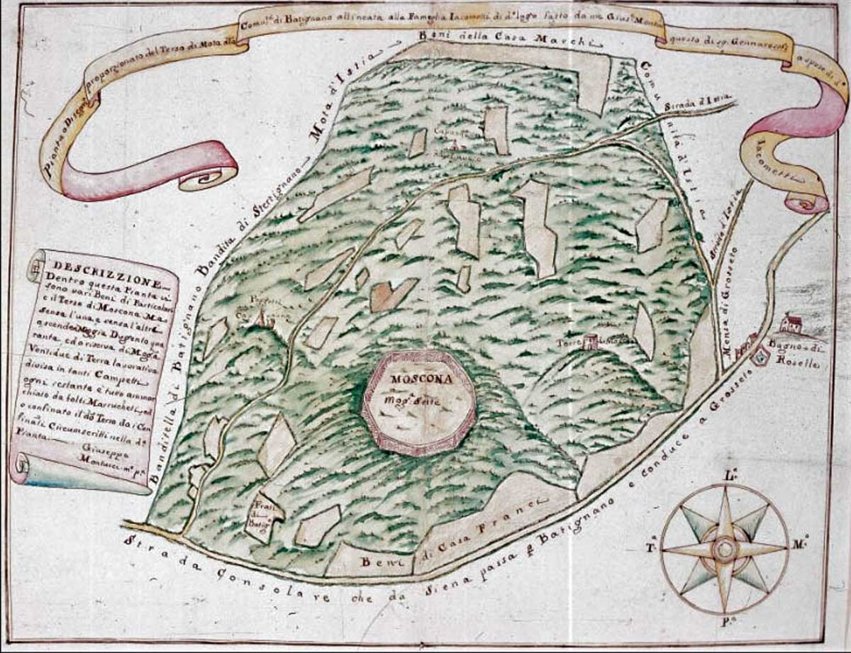 La mappa di Montucci , conservata all'Archivio di Stato di Grosseto