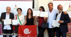 Un momento della premiazione della "Città del vino" avvenuta a Roma