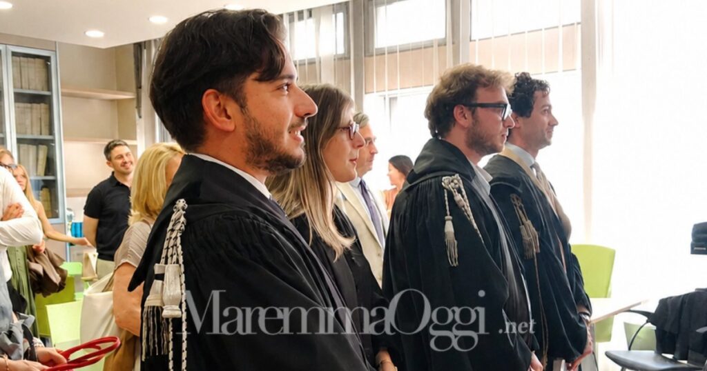 I quattro nuovi avvocati durante il giuramento