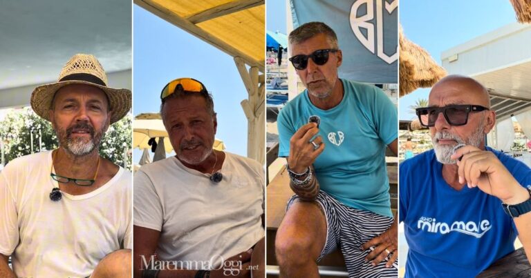 Da sinistra: Federico Galli, Sandro Lambertini, Sergio Steri e Luca Pantani
