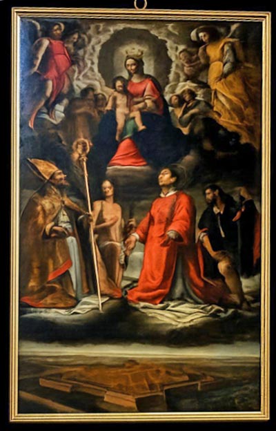 Madonna in gloria con i santi Rocco, Lorenzo, Sebastiano e Cipriano, Duomo di Grosseto