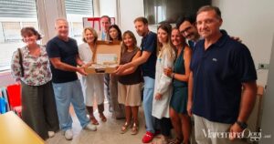 Un momento della donazione