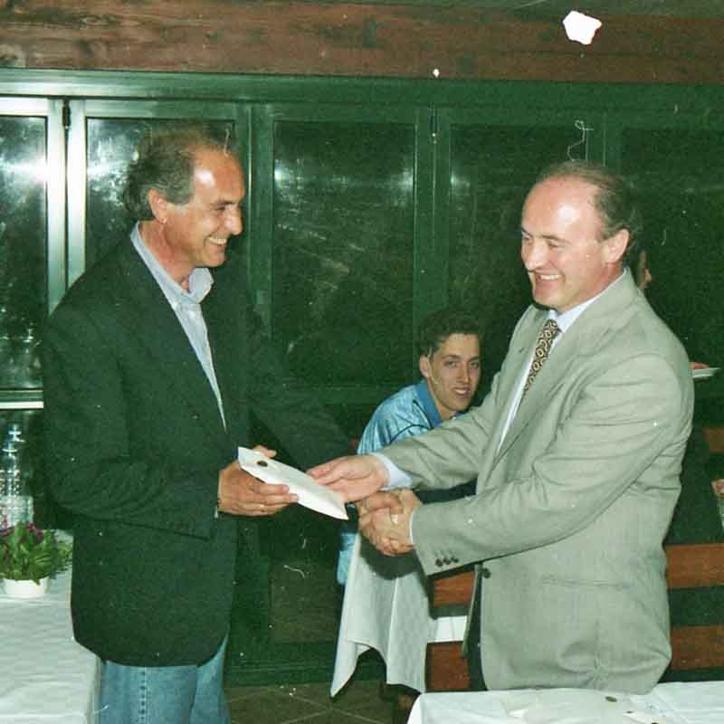 Paolo Baldassini (a destra) con il presidente del Pappasole Costantino Goretti