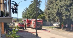 I vigili del fuoco in via Malenchini a Braccagni
