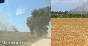 L'incendio scoppiato a Pratini