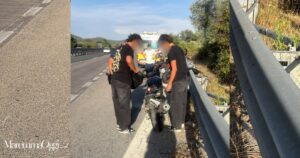 La moto dopo l'incidente
