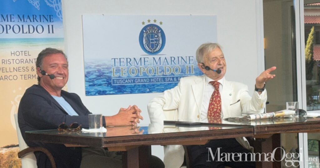 Leonardo Marras e Giancarlo Capecchi sul palco del talk alle Terme Leopoldine di Marina di Grosseto