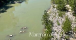 L'Ombrone visto dal ponte vicino a Sasso d'Ombrone