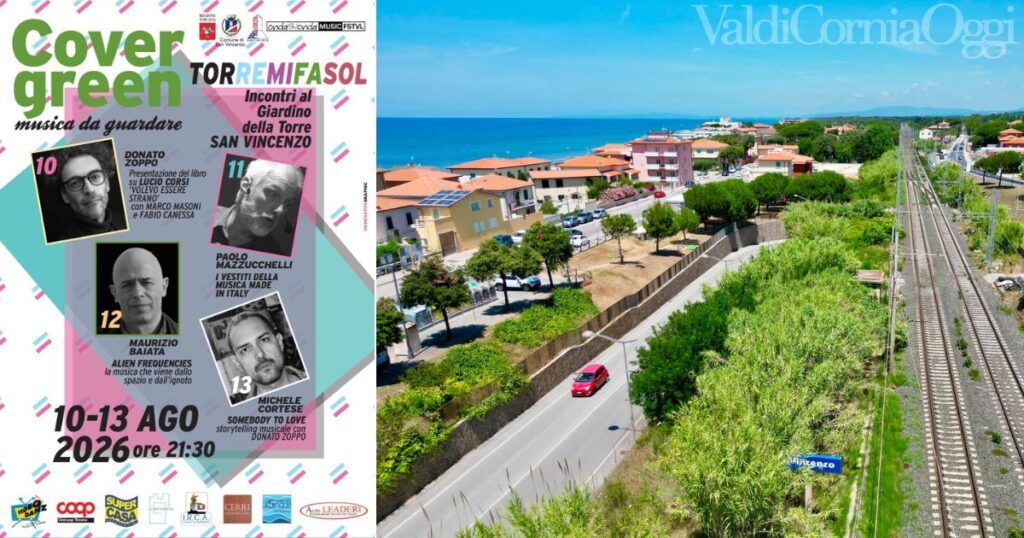 La locandina di Covergreen e una veduta di San Vincenzo