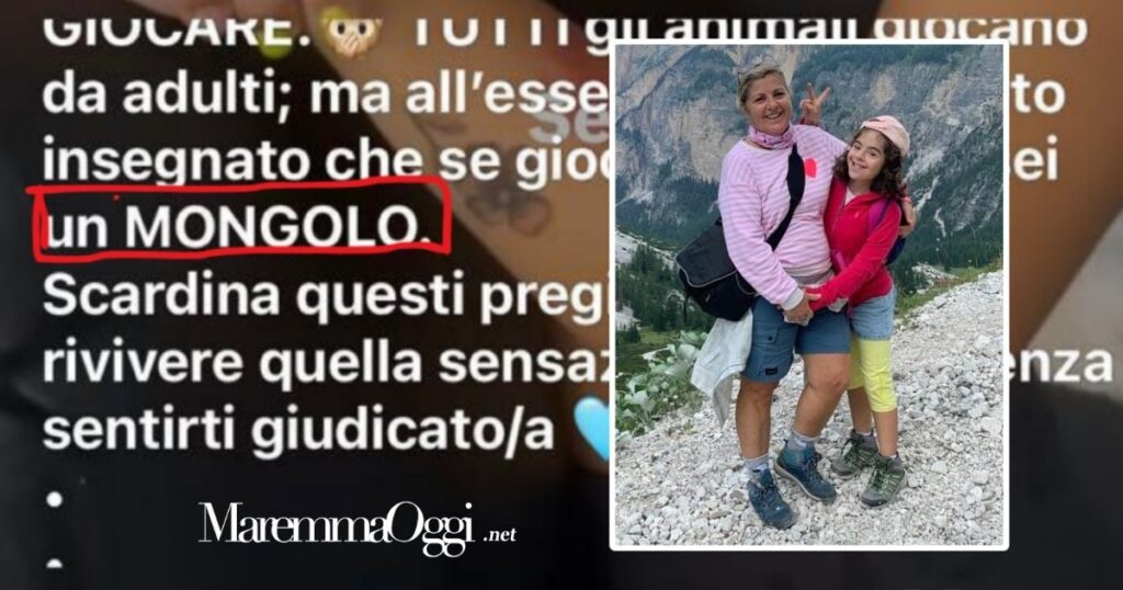Il post della palestra e Sara Restante con la figlia
