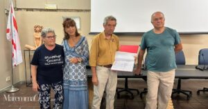 Da sinistra: Alessandra Beltero, Adelise Mirolli, Nino Quaresima, Renzo Tronconi
