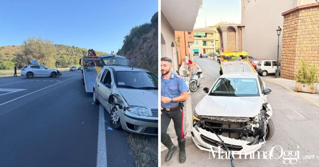 A sinistra l'incidente al bivio di Terra Rossa, a destra l'incidente a Porto Ercole