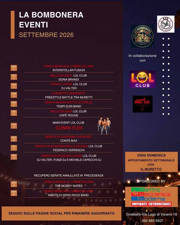 La programmazione di settembre al PalaBombonera