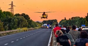 Pegaso atterra sull'Aurelia a poca distanza da dove è avvenuto l'incidente
