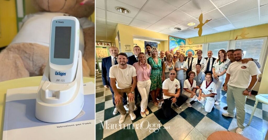 Il nuovo bilirubinometro e un momento della donazione