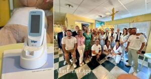 Il nuovo bilirubinometro e un momento della donazione